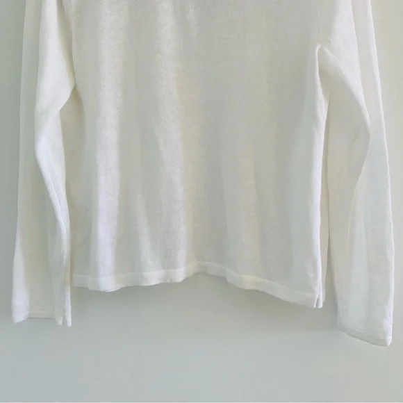 J.Jill Linen Blend Open Front Cardigan White Sz Small Petite - Picture 6 of 14